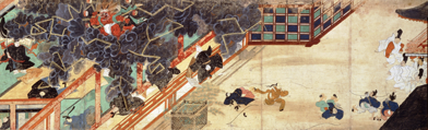 道真の祟り_北野天神縁起絵巻_清涼殿落雷事件