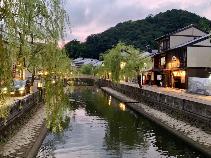 城崎温泉リゾバ_観光地紹介_温泉街の夕焼け