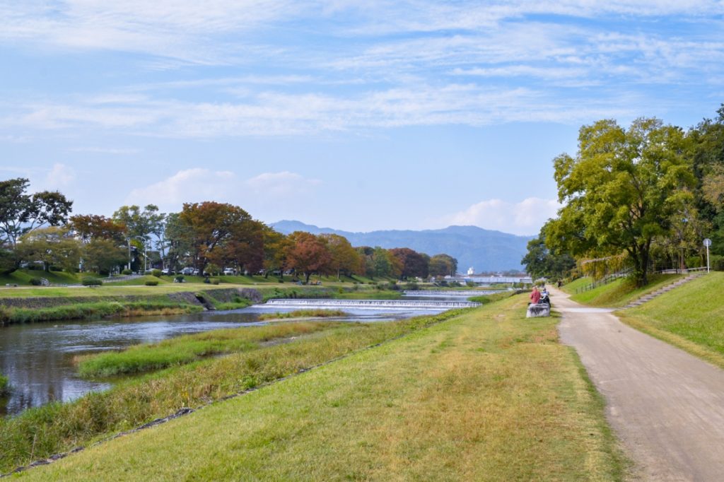 京都パワースポット巡りの一人旅_賀茂川サイクリング