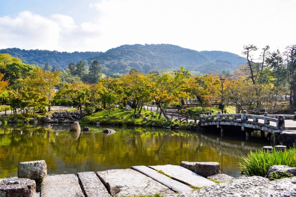 京都パワースポット巡りの一人旅_円山公園の紅葉