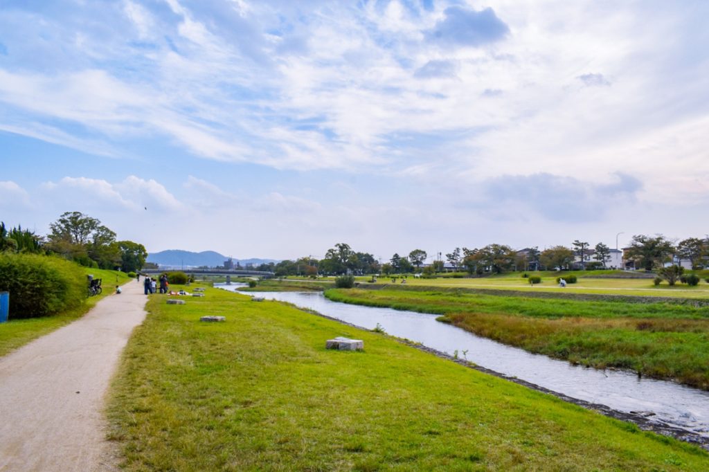 京都パワースポット巡りの一人旅_賀茂川サイクリング