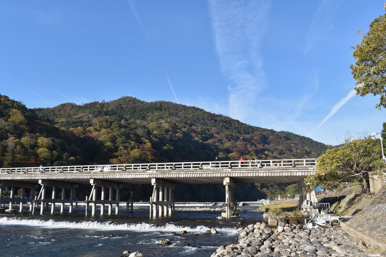 秋の渡月橋_紅葉に染まる嵐山