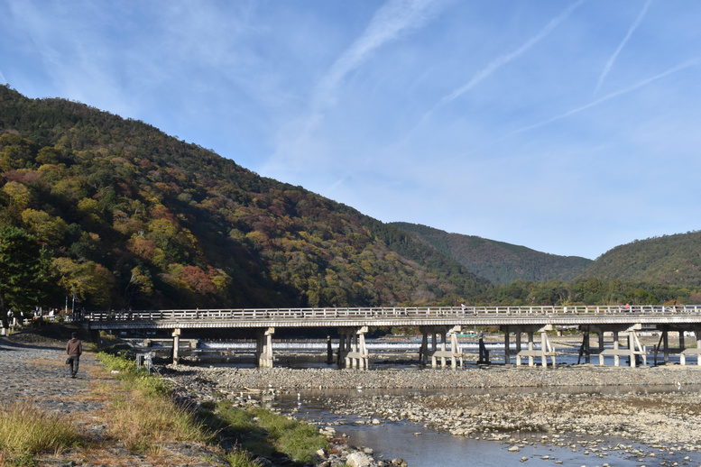 秋の渡月橋_紅葉に染まる嵐山