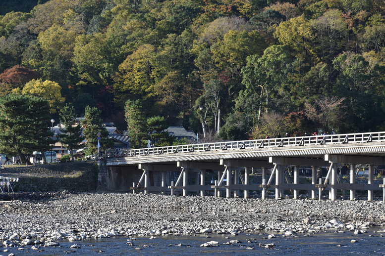 秋の渡月橋_紅葉に染まる嵐山