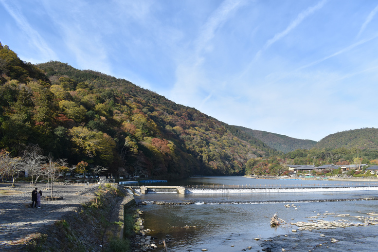 秋の渡月橋_紅葉に染まる嵐山