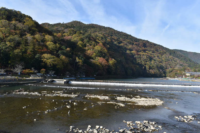 秋の渡月橋_紅葉に染まる嵐山