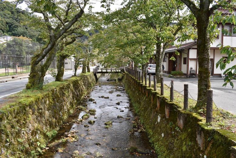 城崎温泉ぶらり旅_温泉寺と温泉街の風景_川の流れ