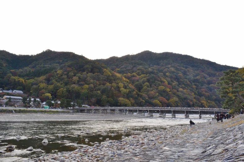 秋の渡月橋_紅葉に染まる嵐山