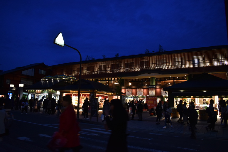 秋の渡月橋_夜の嵐山