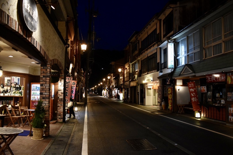 新年の城崎温泉_夜のライトアップ風景