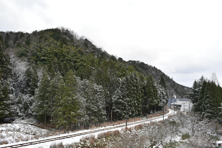 雪に染まった城崎温泉_リゾートバイト中のお散歩