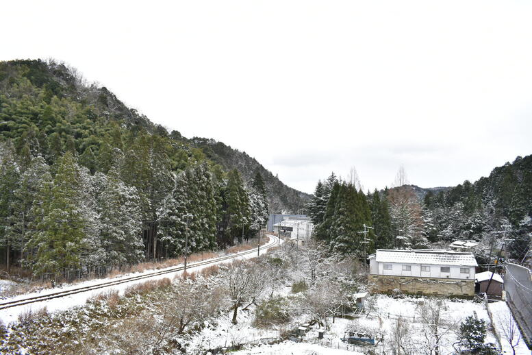 雪に染まった城崎温泉_リゾートバイト中のお散歩