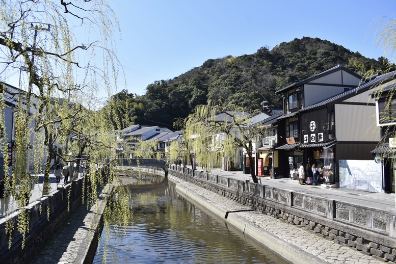 城崎温泉の風景_春の柳通り