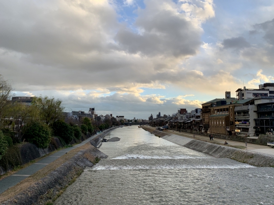 夜の鴨川_古都・京都の自然_河原町・祇園四条