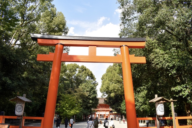 下鴨神社_糺の森と南口鳥居