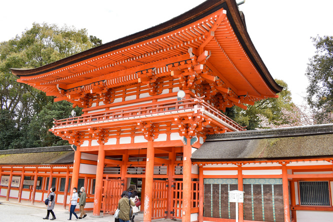 春の下鴨神社・糺の森と楼門