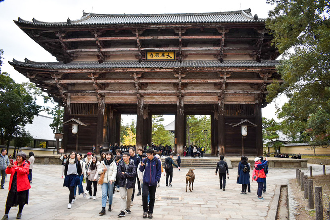 東大寺南大門と奈良公園