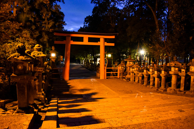 幽玄なる表参道_夜の春日大社