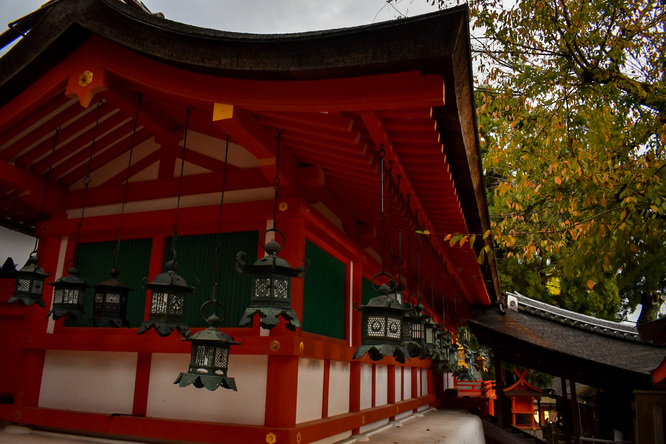 本殿・中門・御廟・灯篭_夜の春日大社