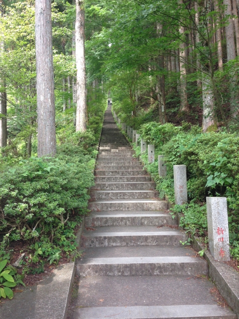 山中湖へ日帰り旅行-おすすめの見どころと観光マップ_石割神社-参道の階段