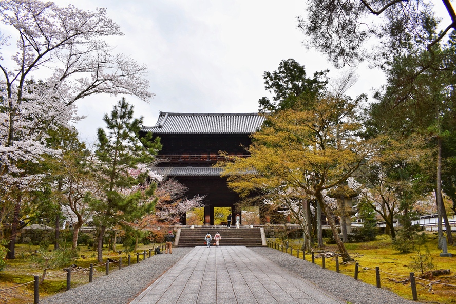 京都観光_南禅寺の見どころ_三門と桜