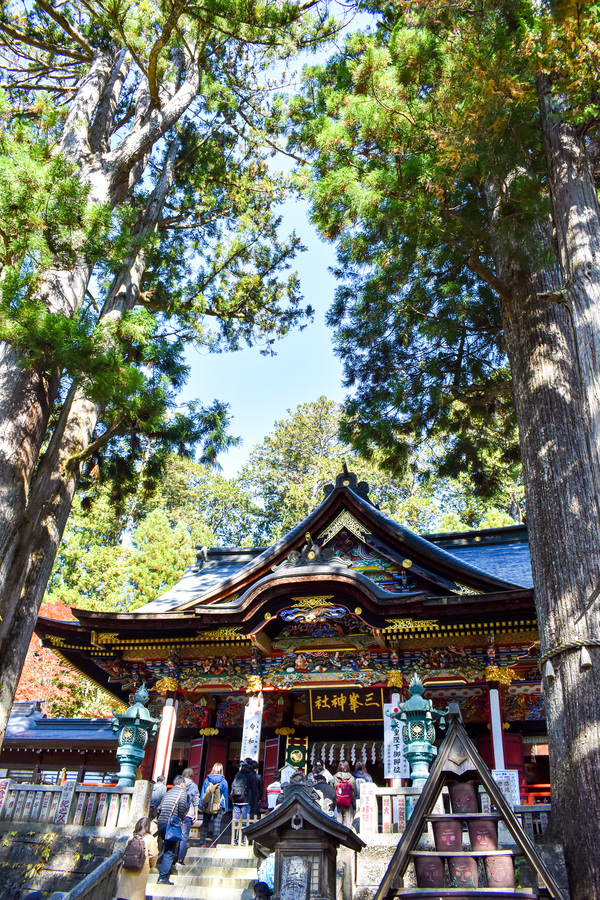 人を選ぶ？秩父のパワースポット_三峯神社の見どころ-拝殿と御神木-白いお守り